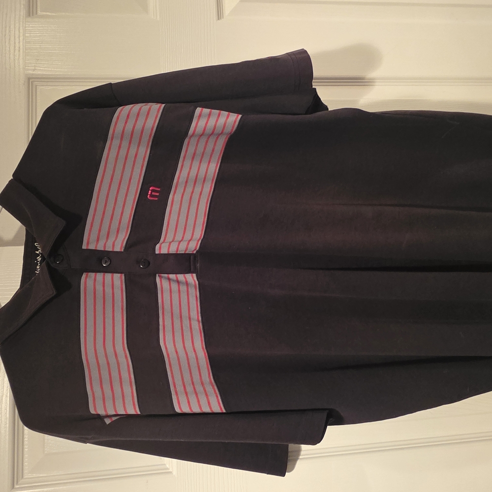 Women's Black and Gray Polo Shirt
